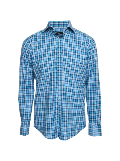 Pre-owned Hugo Boss Check-print Shirt In Blue