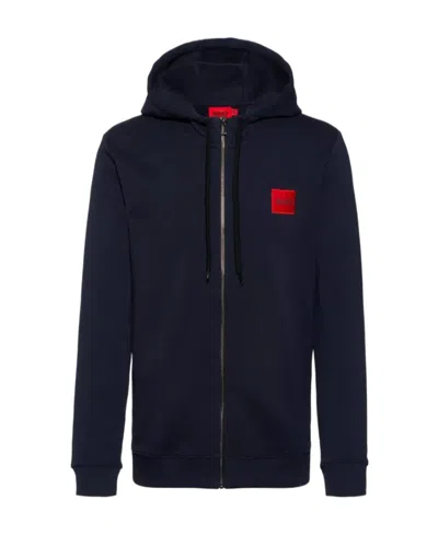 Hugo Boss Chest Logo-patch Hoodie In Black