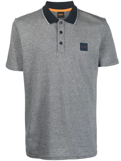 Hugo Boss Chest Logo-patch Polo Shirt In Blue