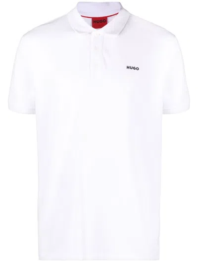 Hugo Boss Chest Logo-print Polo Shirt In White