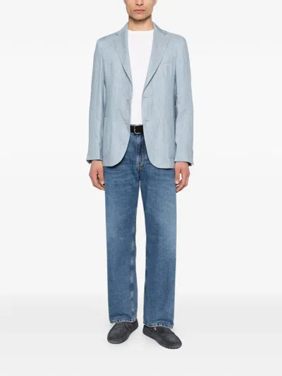 Hugo Boss Chest-pocket Blazer In Metallic