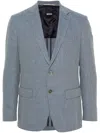 Hugo Boss Chevron-pattern Blazer In Blue