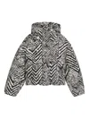 Hugo Boss Womens Open Miscellaneous Herringbone-print Padded Shell-down Jacket In Black