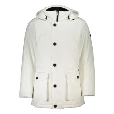 Hugo Boss Chic White Osiass Jacket With Removable Hood