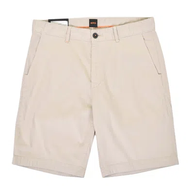 Hugo Boss Cotton-blend Chino Shorts In Beige