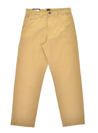 Hugo Boss Chino Straight Fit Medium Beige In Blue