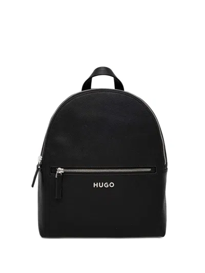 Hugo Boss Chris Zippered Backpack In Black