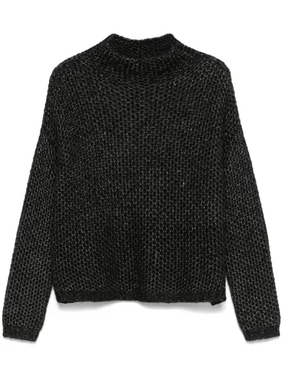 Hugo Boss Grob Gestrickter Pullover In Schwarz