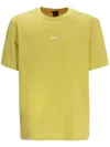 Hugo Boss Relaxed-fit T-shirt In Stretch Cotton With Logo Print In Green