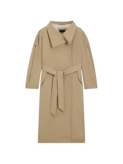 Hugo Boss Clarina Belt Coat In Neutral