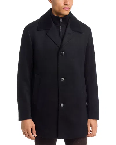 Hugo Boss Clark Wool & Cashmere 3-in-1 Carcoat With Removable Vest In Animal Print