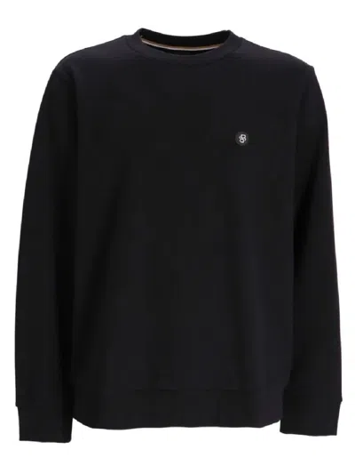 Hugo Boss Classic Black Crewneck Sweatshirt In Multi