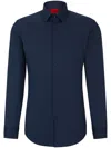 Hugo Boss Classic-collar Button-up Shirt In Blue