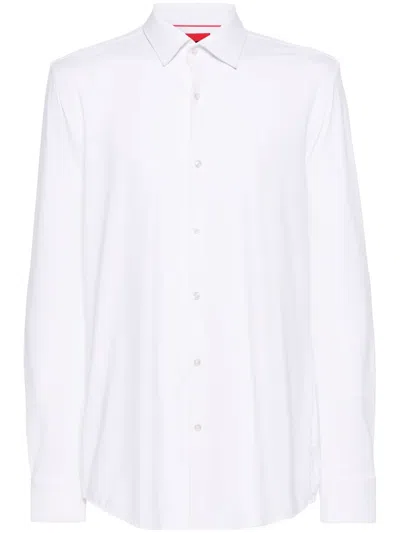 Hugo Boss Classic-collar Slim-cut Shirt In White