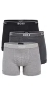 Hugo Boss Classic Cotton 3 Pack Boxer Briefs Grey In Grey