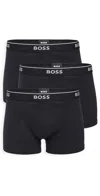 Hugo Boss Boss 3-pack Power Stretch Cotton Boxer Briefs In Black