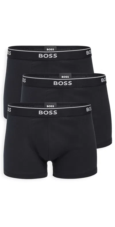 HUGO BOSS CLASSIC COTTON 3 PACK TRUNKS BLACK