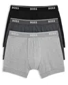Hugo Boss 3-pack Classic Cotton Boxer Briefs In Light Gray/ Gray/ Black