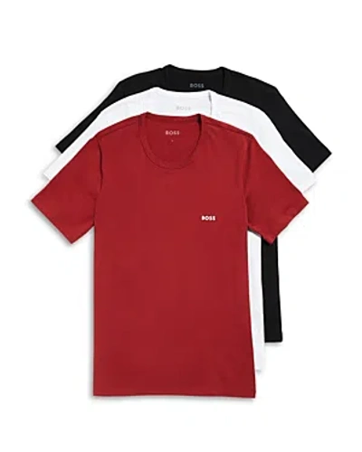 Hugo Boss Classic Cotton Regular Fit Tees, Pack Of 3 In Red