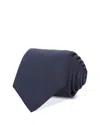 Hugo Boss Boss Diagonal Stripe Jacquard Silk Blend Tie In Dark Blue