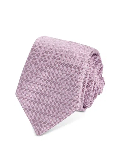 Hugo Boss Classic Geometric Grid Tie In Transparent