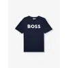 Hugo Boss Blue T-shirt For Boy With Logo In Navy