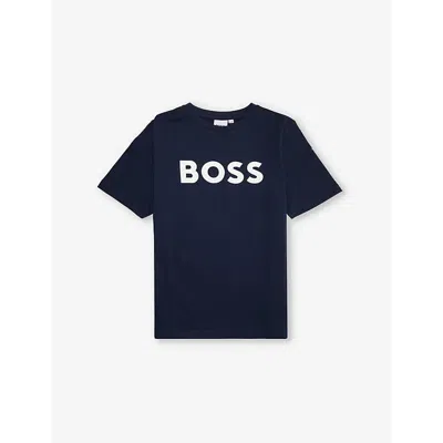 Hugo Boss Kids' Classic Logo-print Cotton T-shirt 4-16 Years Navy