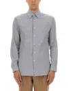 Hugo Boss Boss Camel Classic Striped Button-down Boss Shirt In Blue