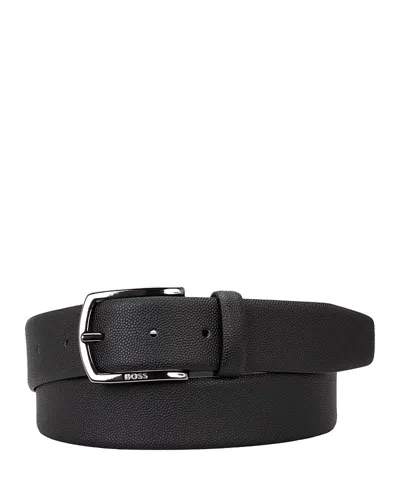 Hugo Boss Claus Leather Belt In Black