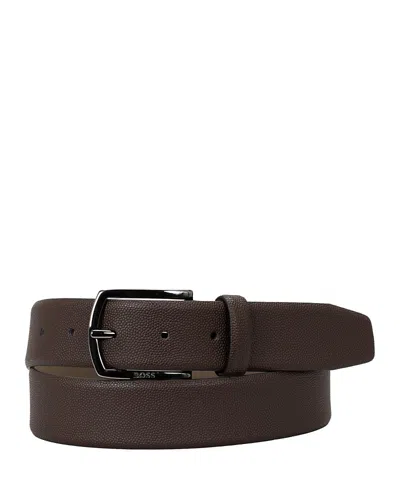 Hugo Boss Claus Leather Belt In Dark Brown