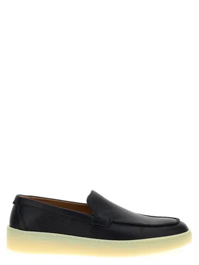 Boss Elegant Dark Navy Blue Leather Loafers BOSS Sienne loafers for Men - Navy in USA | Level Shoes main image 3