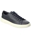 Hugo Boss Gary Leather Low-top Trainers With Branded Lace Loop In Blue