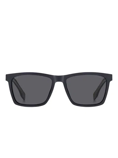 Hugo Boss Clip-on Rectangle Sunglasses Frames In Black