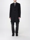Hugo Boss Tailored Blue Coat With Structured Silhouette In Black