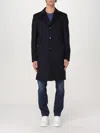 Hugo Boss Single Breasted Slim-fit Coat In Blau