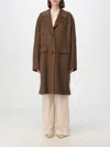 Hugo Boss Coat Boss Woman Color Coffee In Kaffee Braun