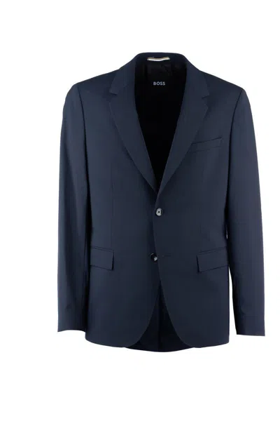 Hugo Boss Single-breasted Blazer In Dark Blue