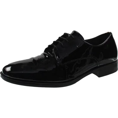Hugo Boss Colby Mens Lace-up Patent Leather Derby Shoes In Black