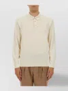 Hugo Boss Boss Camel Knitted Polo With Collared Neckline In Neutral