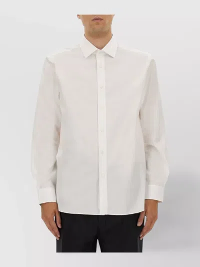 Hugo Boss Collared Shirt With Long Sleeves In A Versatile Design In White