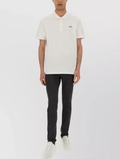 Hugo Boss Collared Shirt With Short Sleeves In White