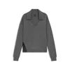 Hugo Boss Collared Sweater In Wool And Cashmere With Lace Inserts In Gray