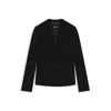 Hugo Boss Collarless Regular-fit Blazer With Hardware Button In Black
