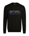 Hugo Boss Colle-neck Color Contrast Sweater In Black