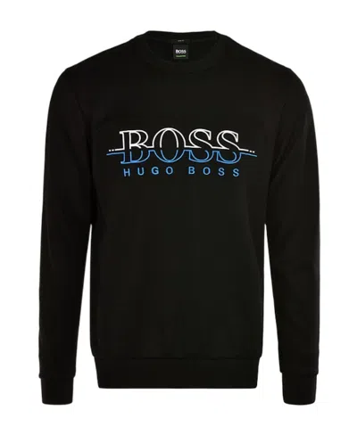 Hugo Boss Colle-neck Color Contrast Sweater In Black