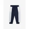 Hugo Boss Cololur-block Logo-tab Cotton-jersey Joggers 2-18 In Blue