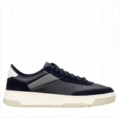 Hugo Boss Color-block Low-cut Lace-up Sneakers With Embossed Branding In Blue