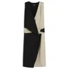 Hugo Boss Color-blocked Dress With Wrap Front In Multi