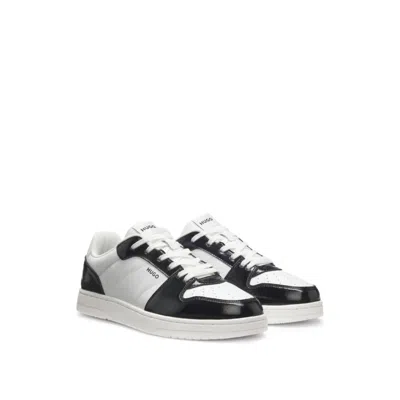 Hugo Boss Color-blocked Trainers With Logo Details In White