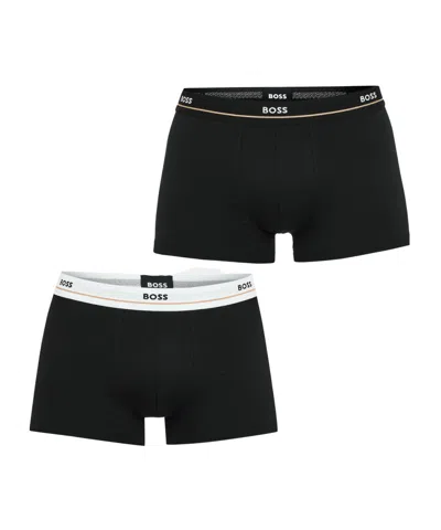 Hugo Boss Colorblock Print Boxer Briefs In Black